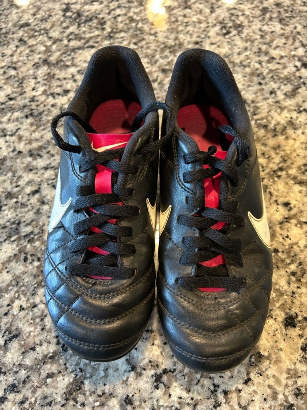 Nike Black and Pink Soccer Cleats